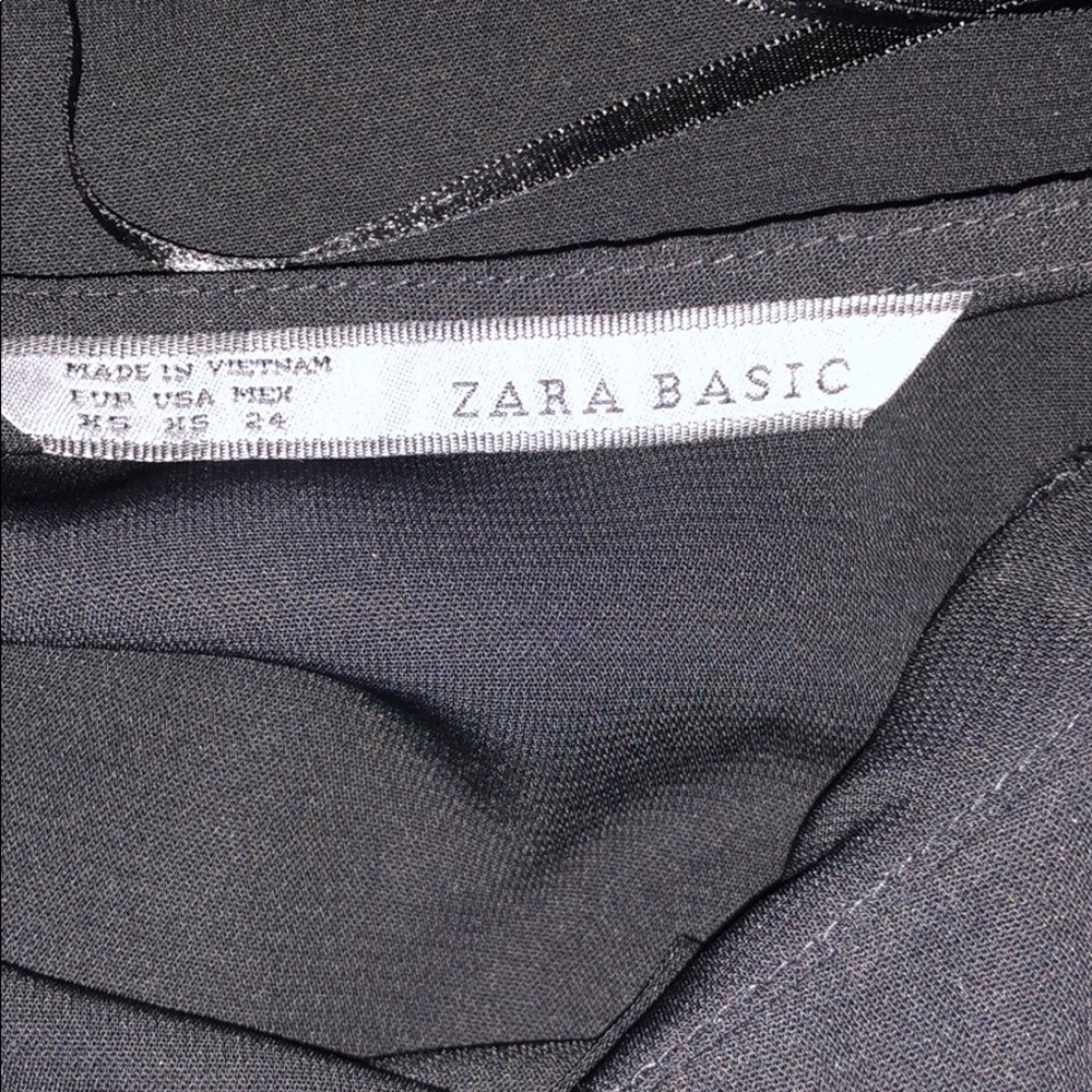 Zara Basic Short Sleeve Black Pullover Dress Xs - image 7